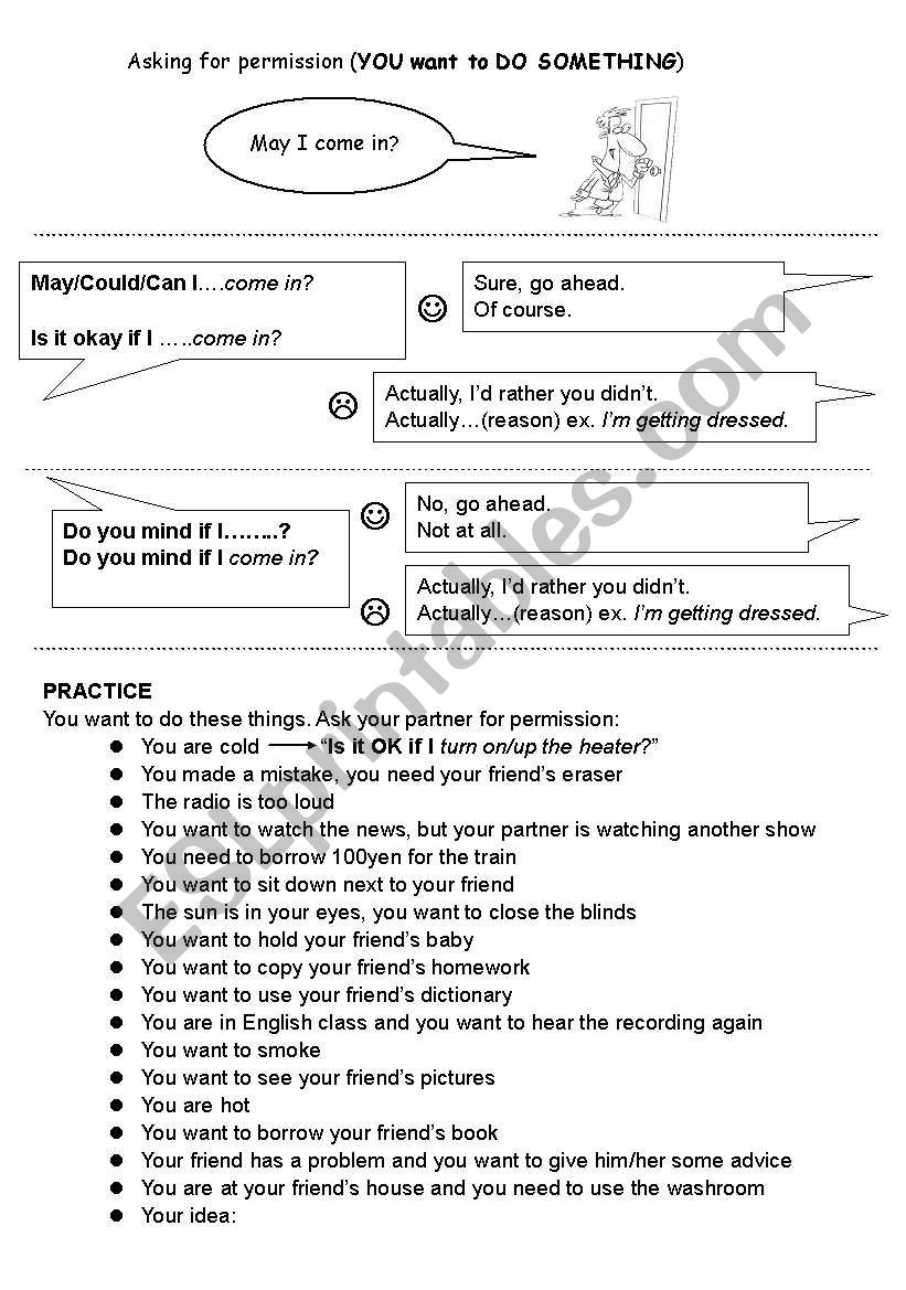 Permission & Requests worksheet