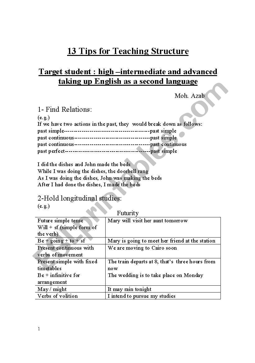 Different ways for teaching grammar