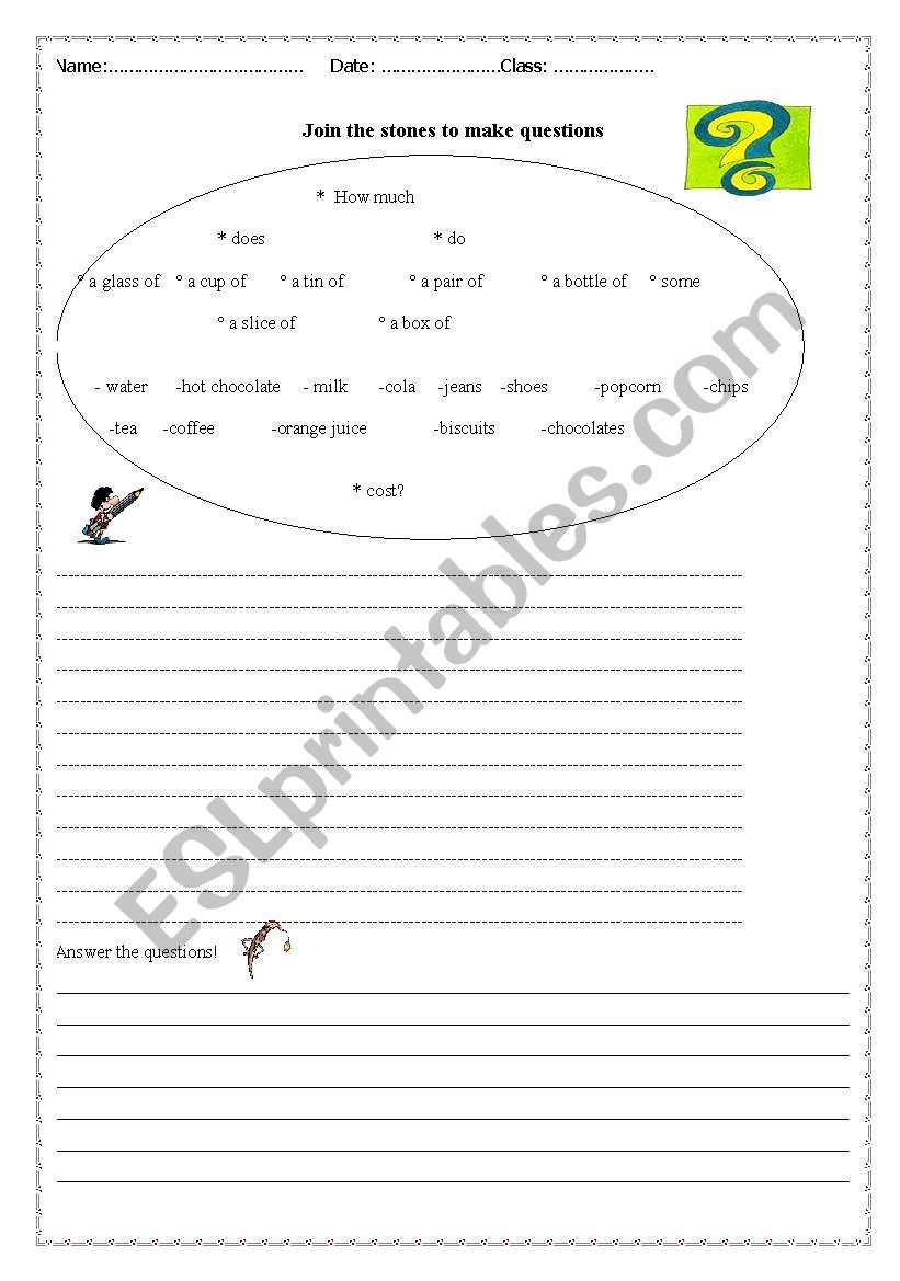 Dialogue cost and sell worksheet