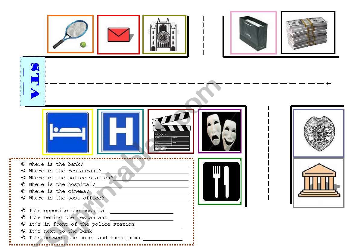 Prepositions of place 1 worksheet