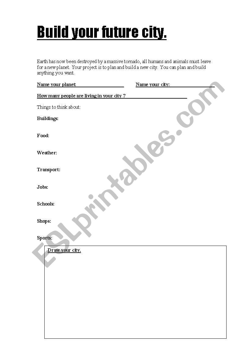 future cities worksheet