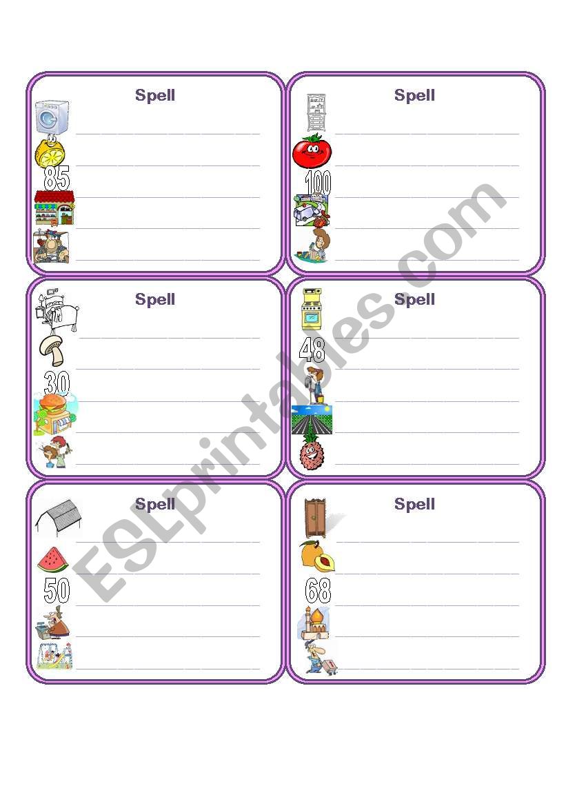 Every Day spell 2 worksheet