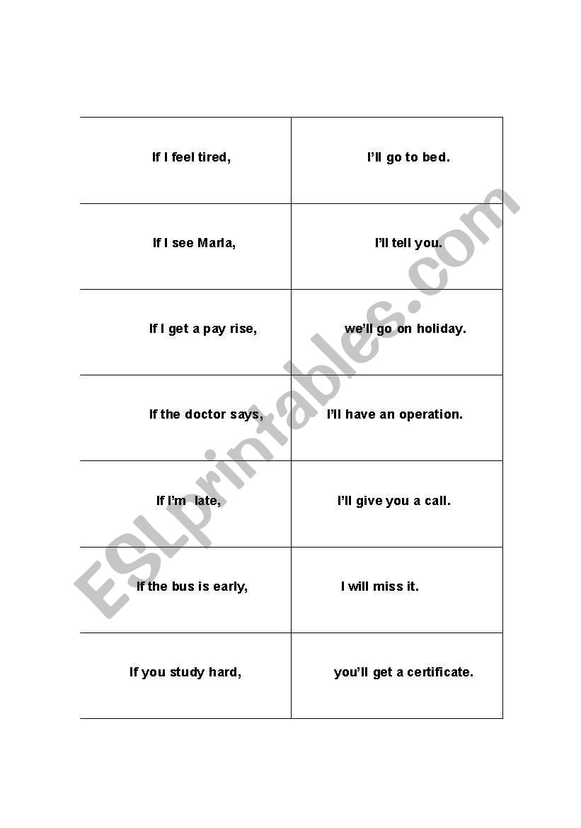 cut-and-match cards for zero conditional