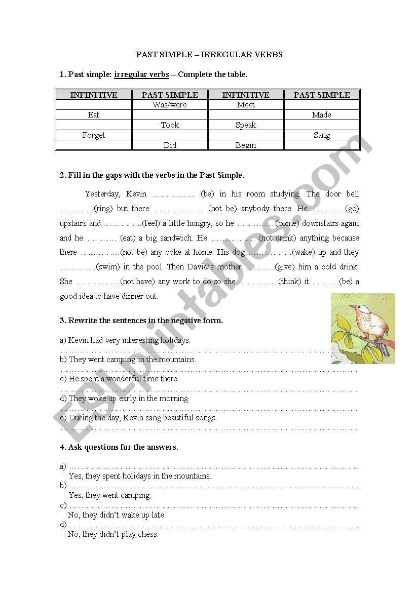 Irregular verbs - Past Simple - Part I