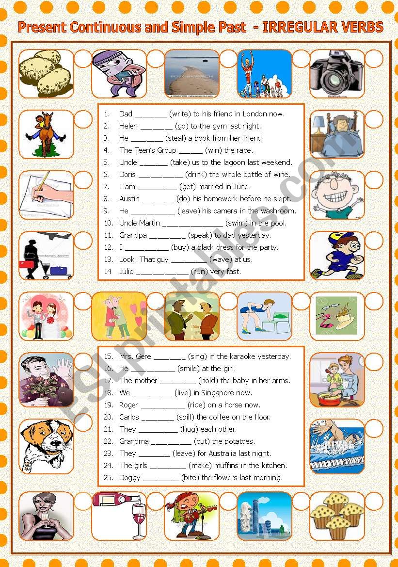 Present Continuous and Simple Past - IRREGULAR VERBS