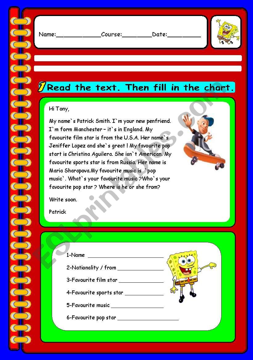 READING COMPREHENSION AND WRITING TASK