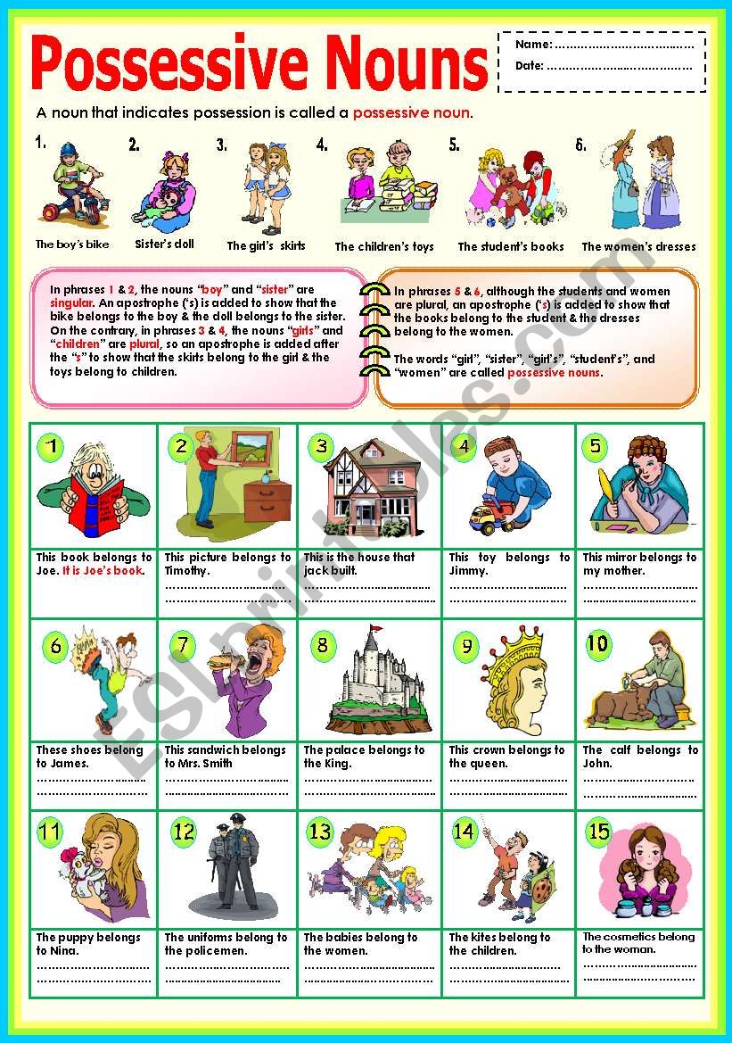 Possessive Nouns worksheet