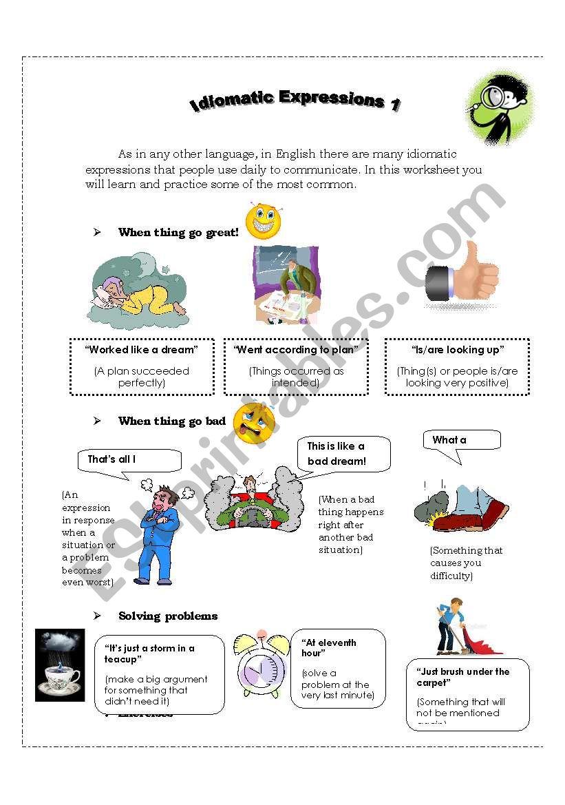 Idiomatic Expressions 1 worksheet
