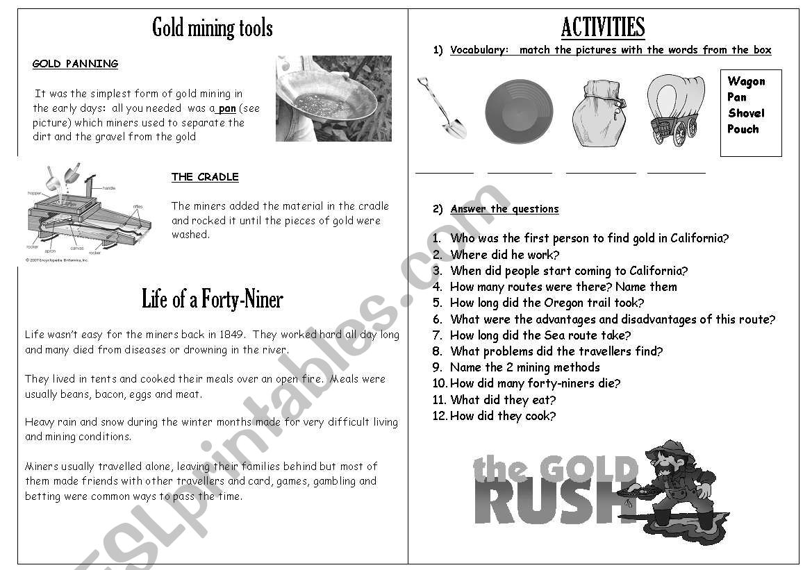 California Gold Rush part 3 worksheet