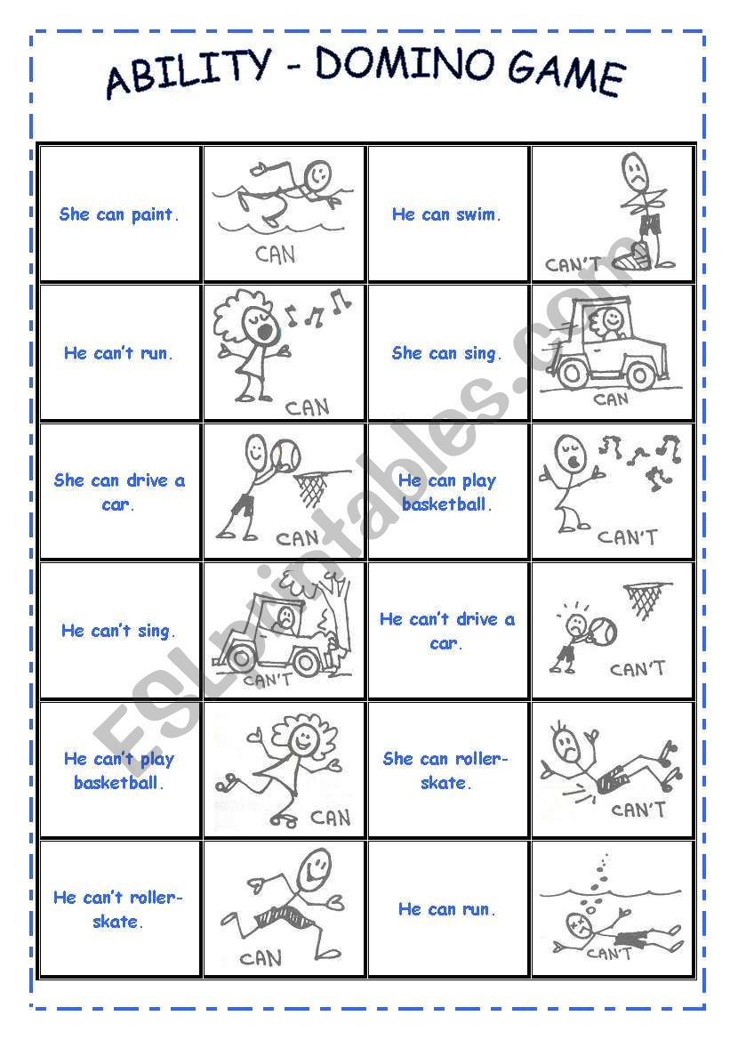 ABILITY - DOMINO GAME worksheet