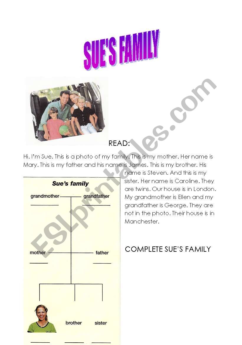 sues family worksheet