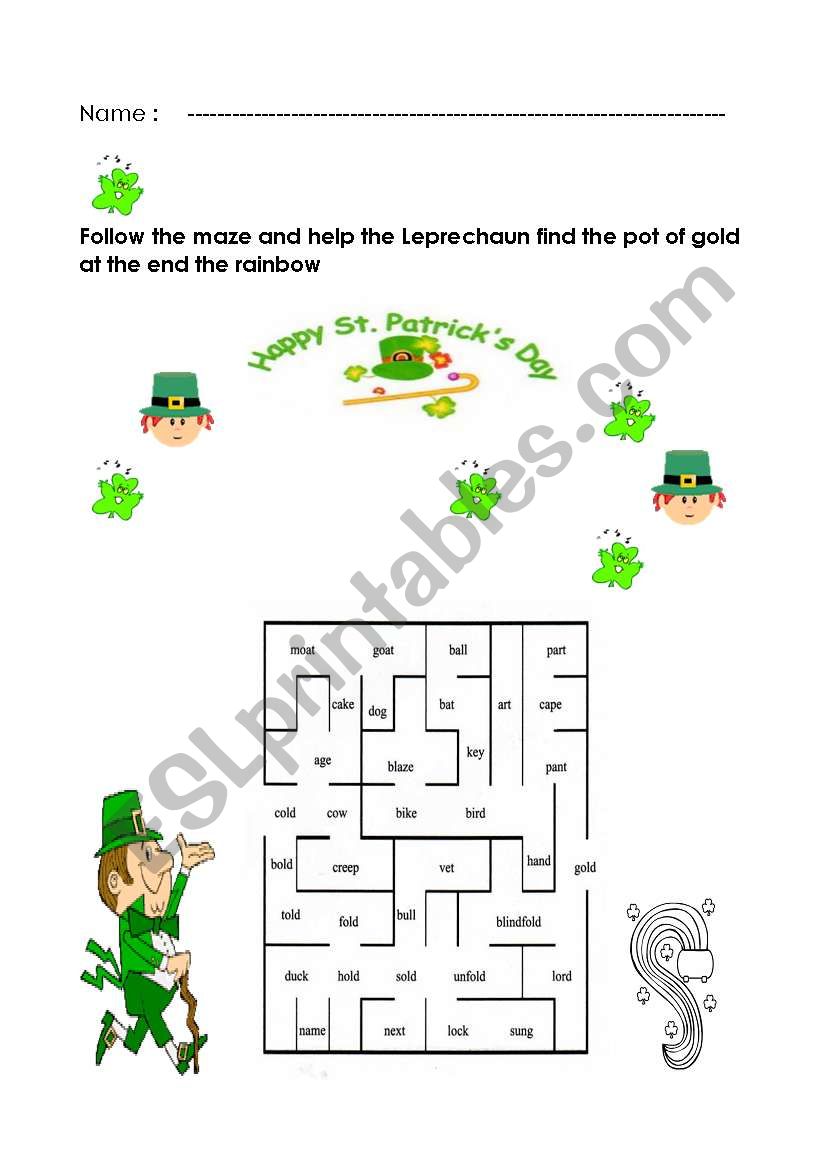 Happy St. Patrick worksheet