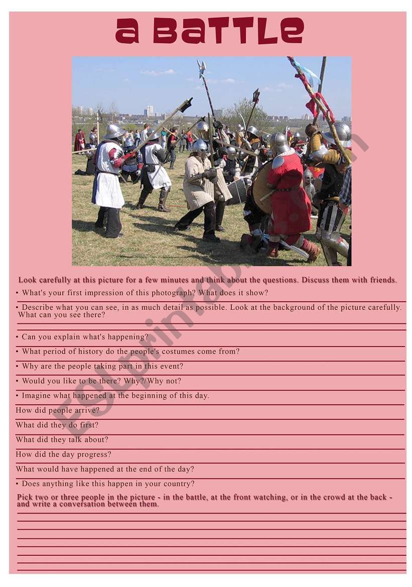 A battle worksheet