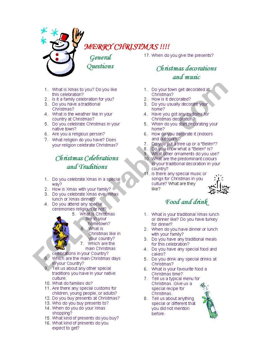MERRY CHRISTMAS! worksheet