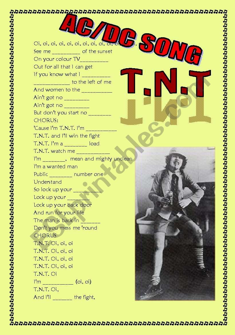 tnt song (exercises, speaking, reading and listening)