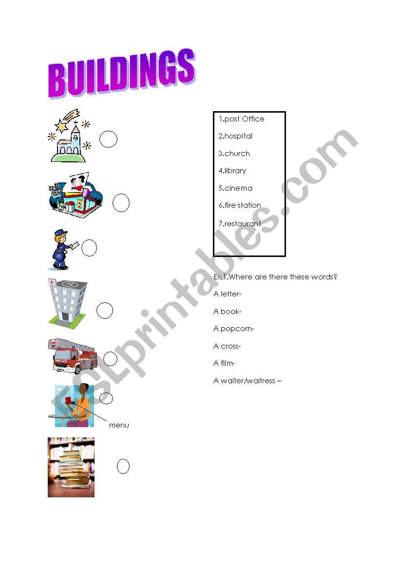 buildings worksheet