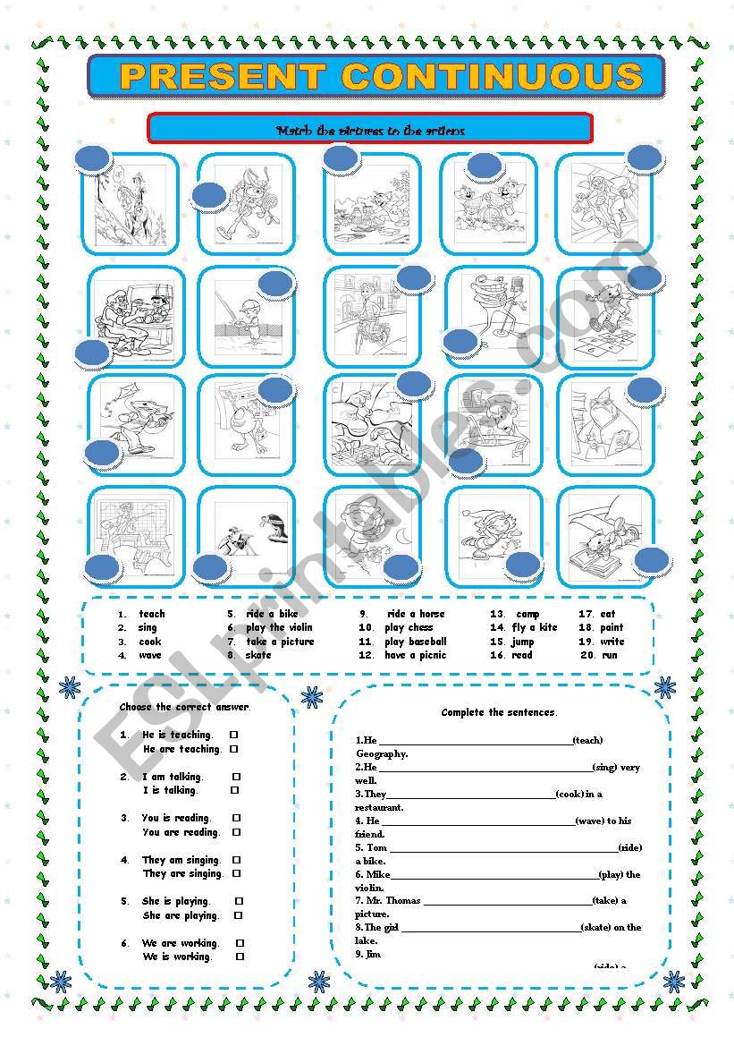 Present Continuous worksheet