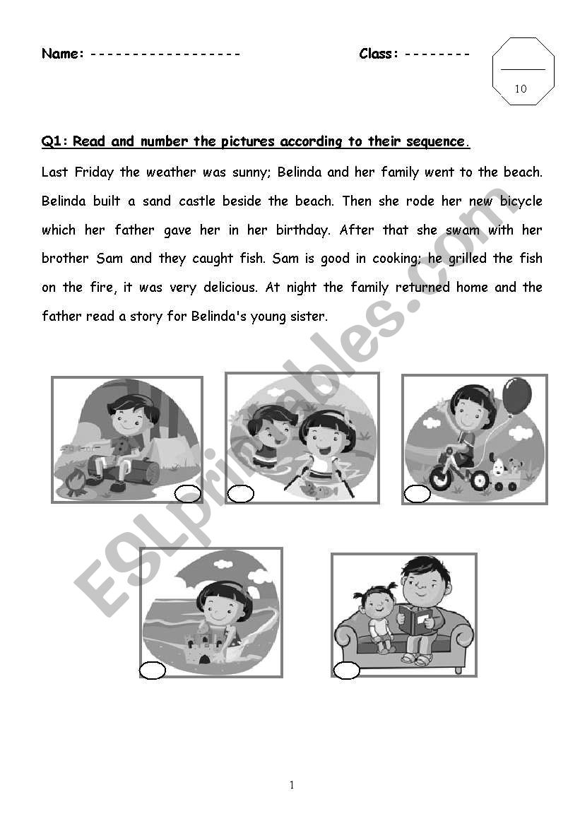 Reading - Past Tense worksheet