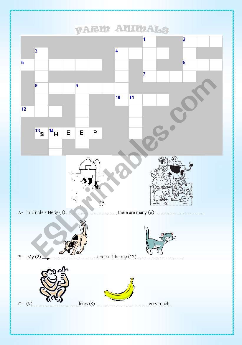 farm animals worksheet