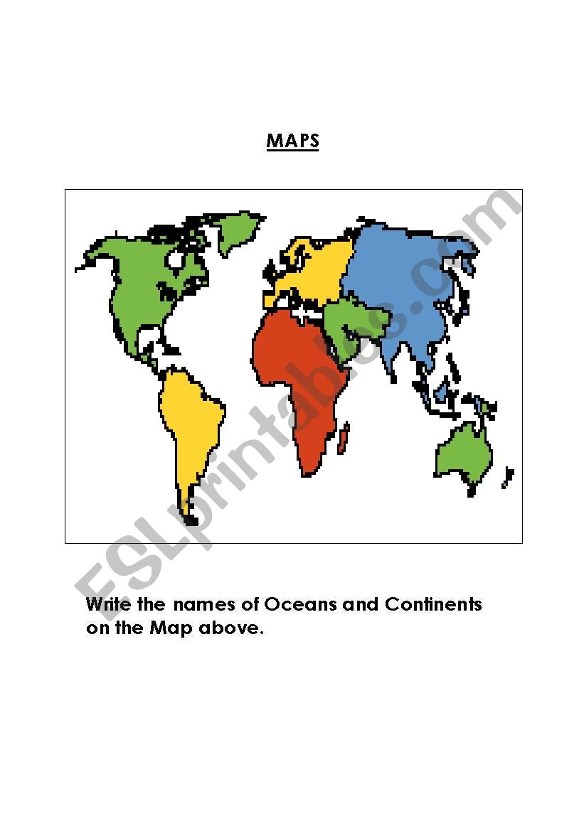 The World Map worksheet