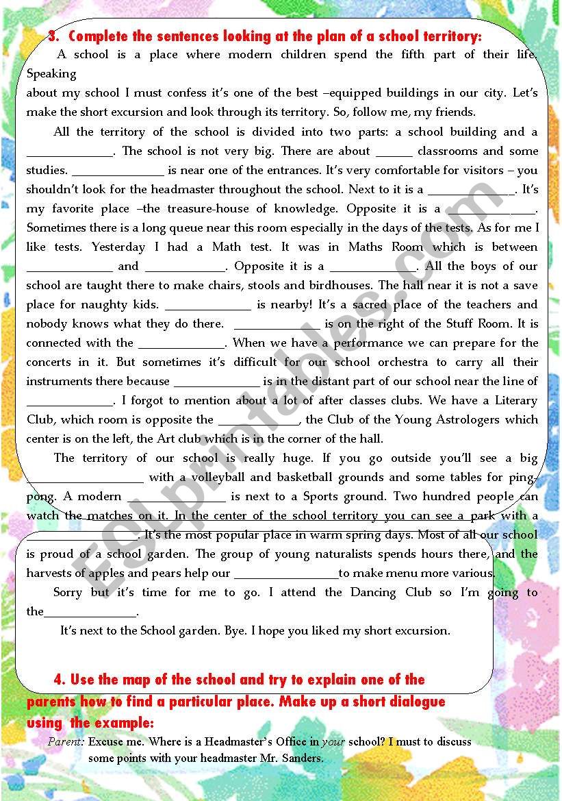 School territory page 2 worksheet