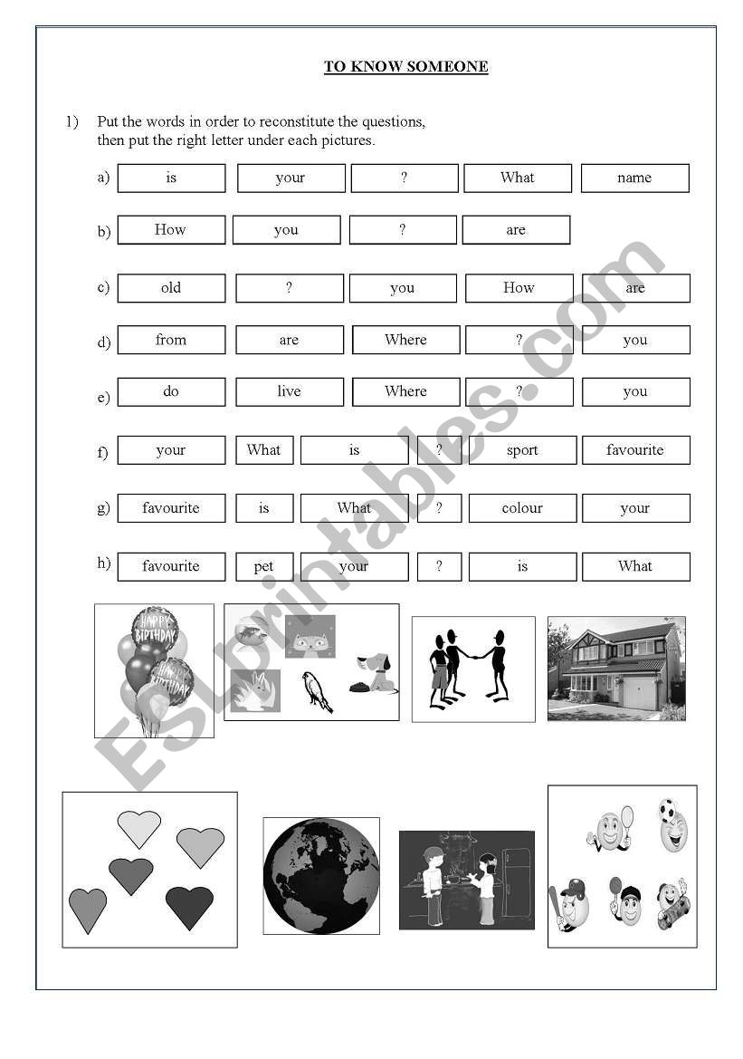 Questions to know someone worksheet