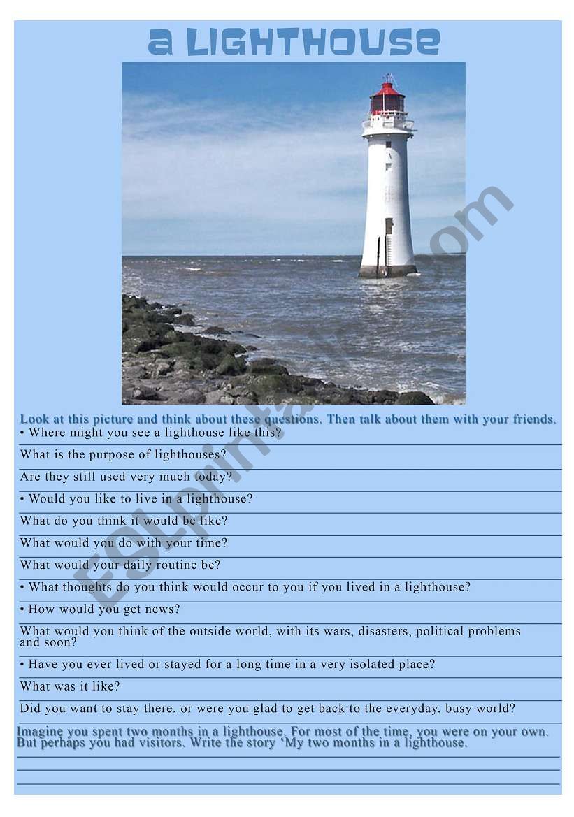 A lighthouse worksheet