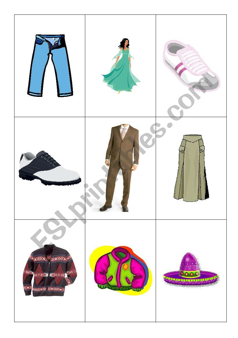 Items of clothing game with phonemic spelling