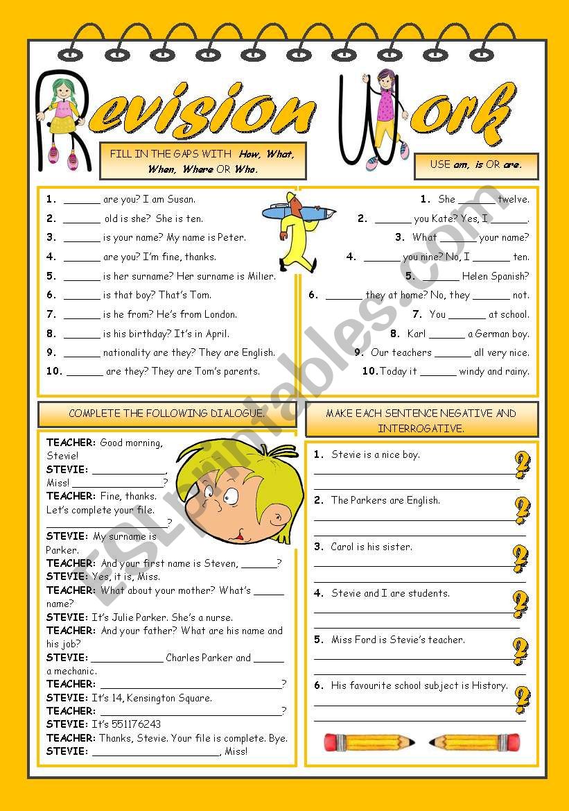 REVISION WORK worksheet