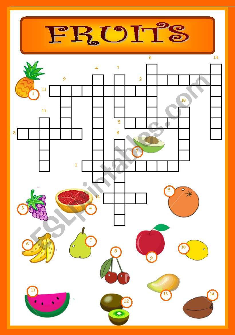 fruits worksheet