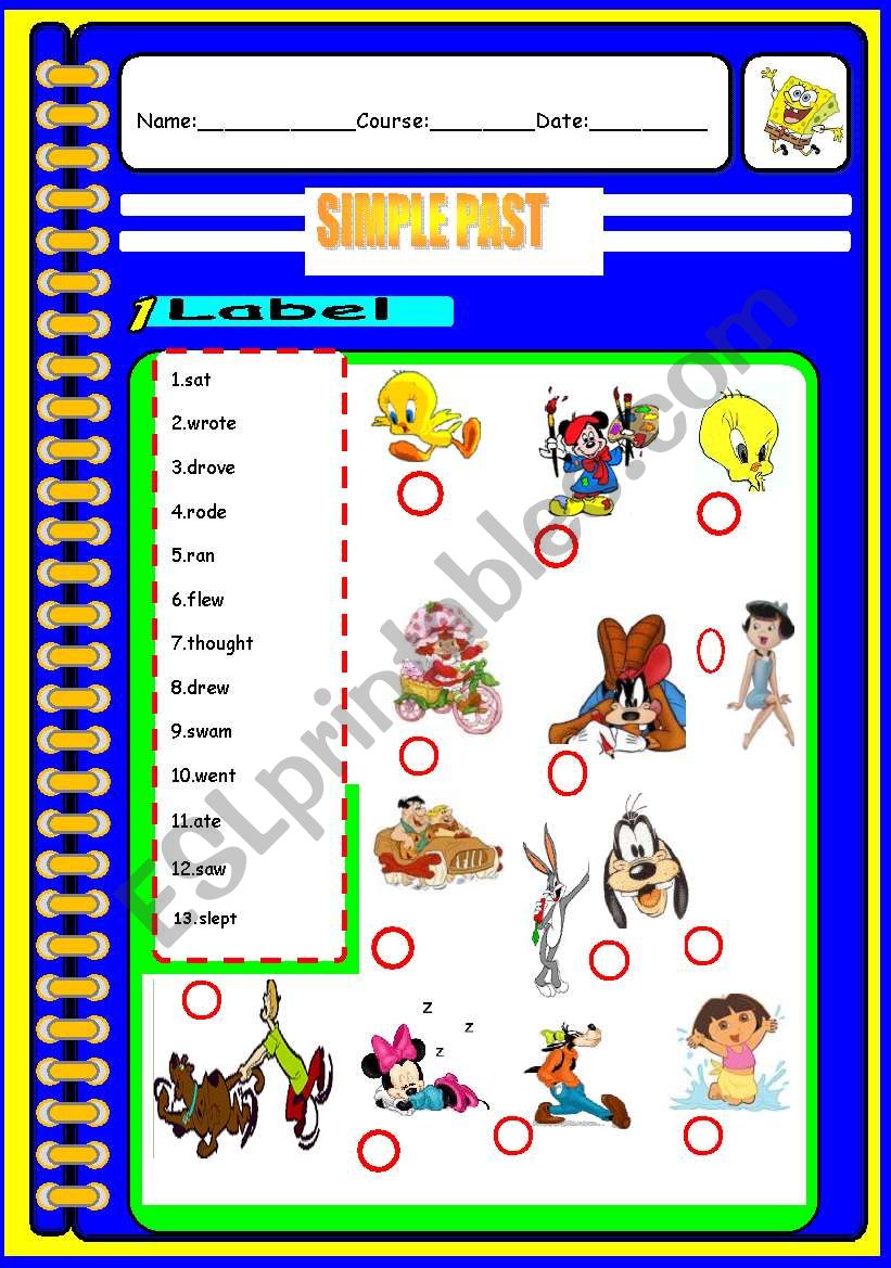 SIMPLE PAST IRREGULAR VERBS worksheet