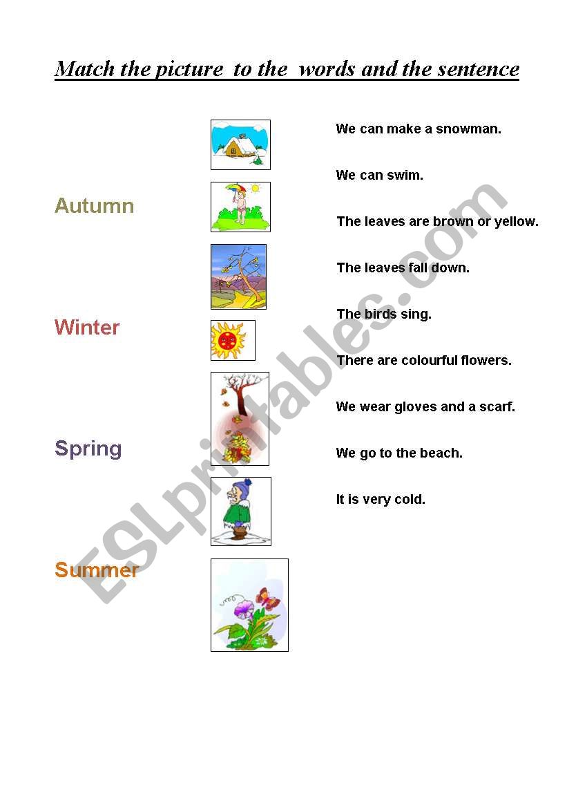 The seasons worksheet