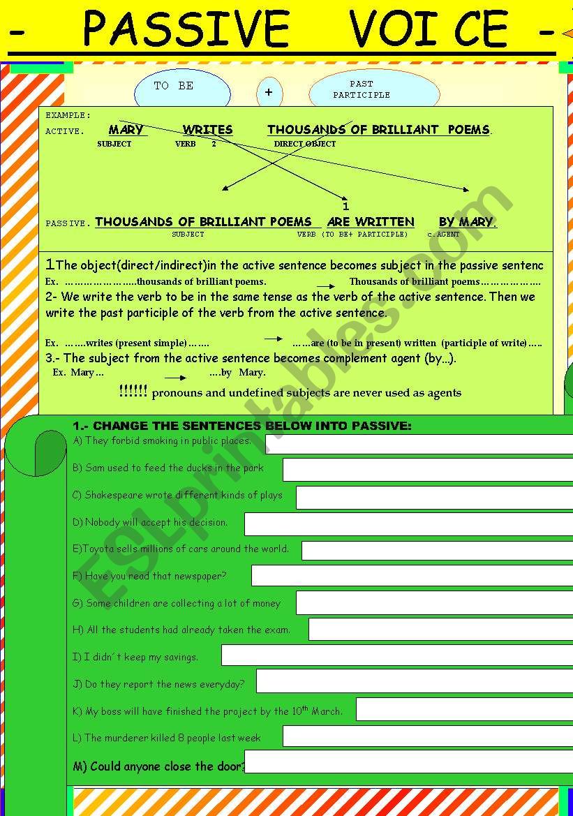 Passive Voice worksheet