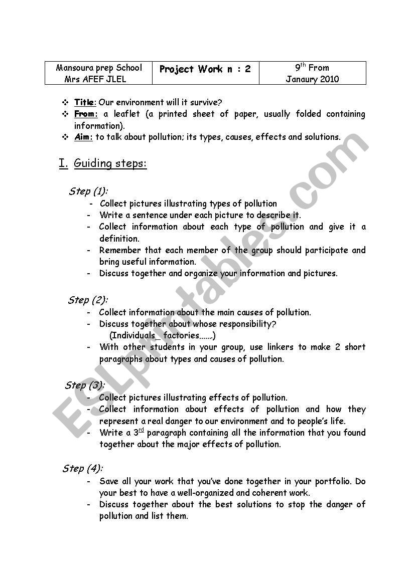 project work plan worksheet