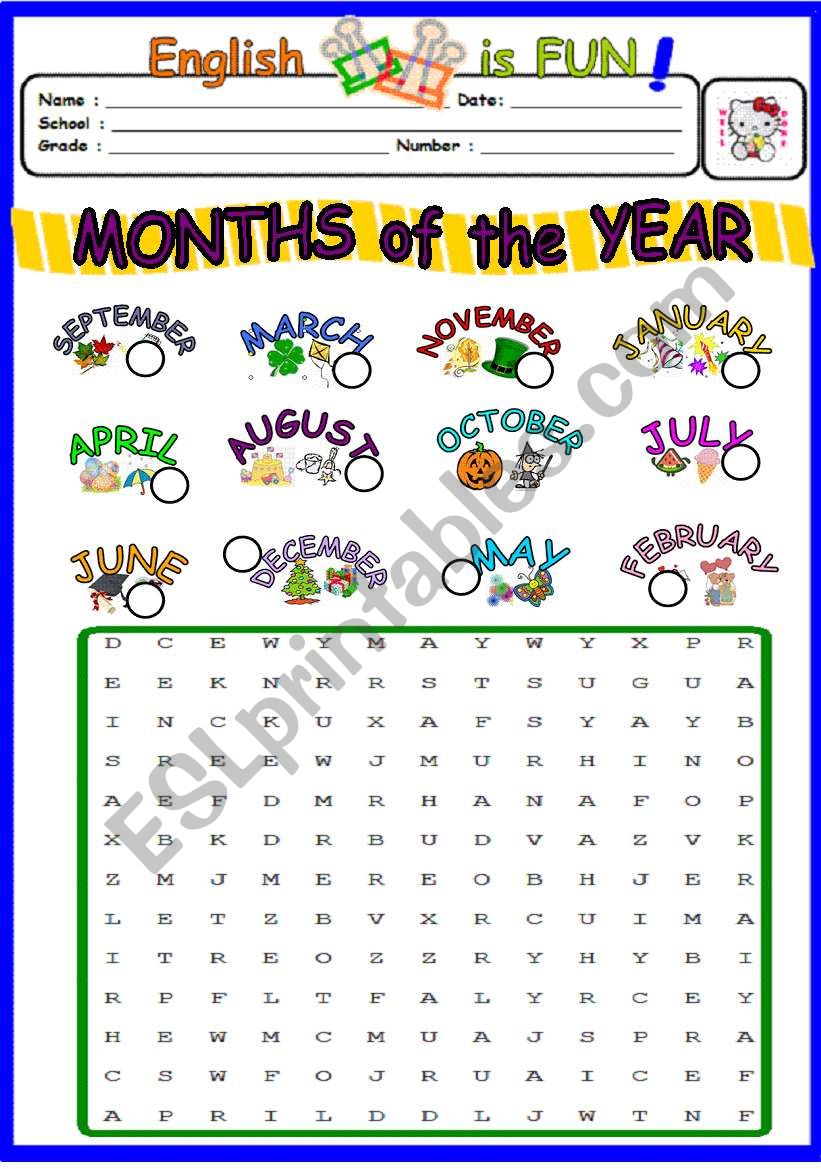 Months of the year -puzzle- worksheet
