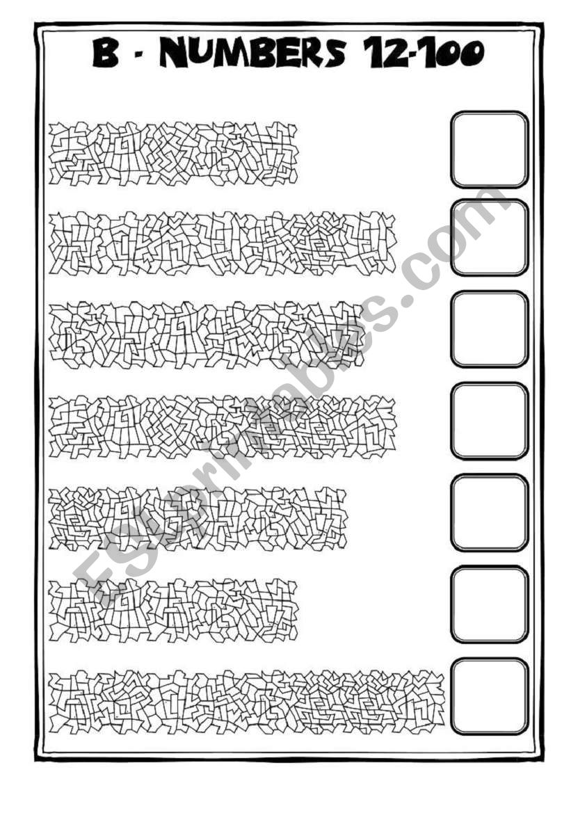 No 2/2 Hidden words - Secret text - numbers 12-100 + key