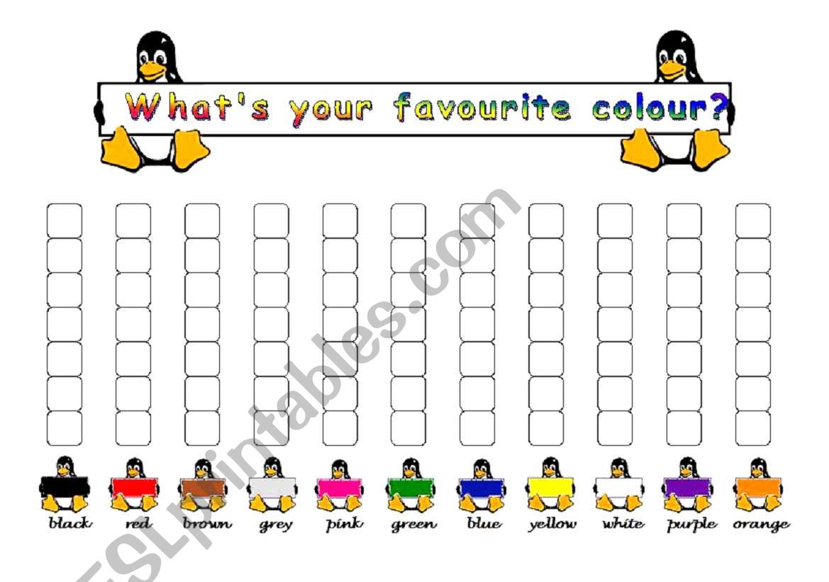 Favourite colour survey worksheet