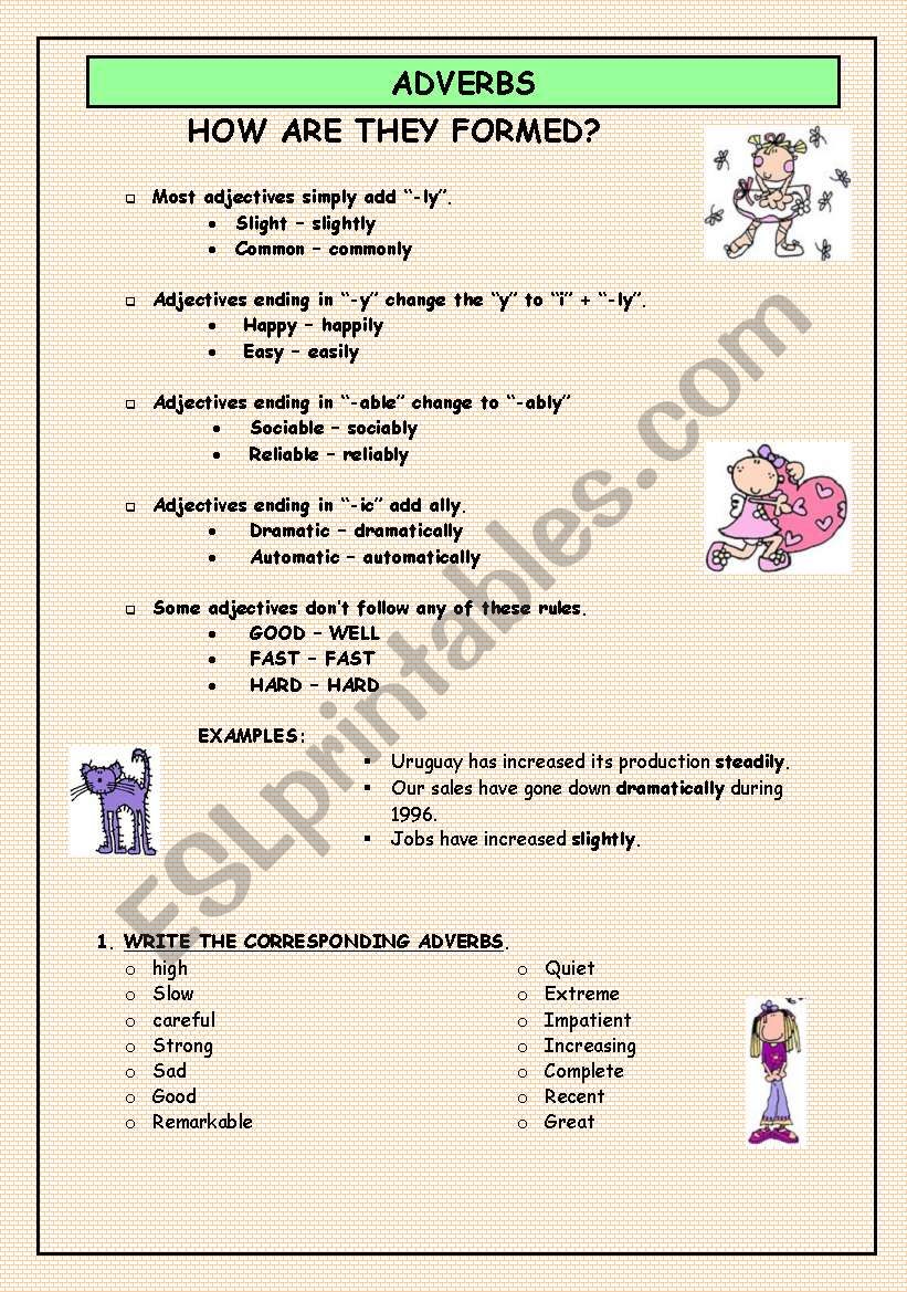 ADVERBS worksheet