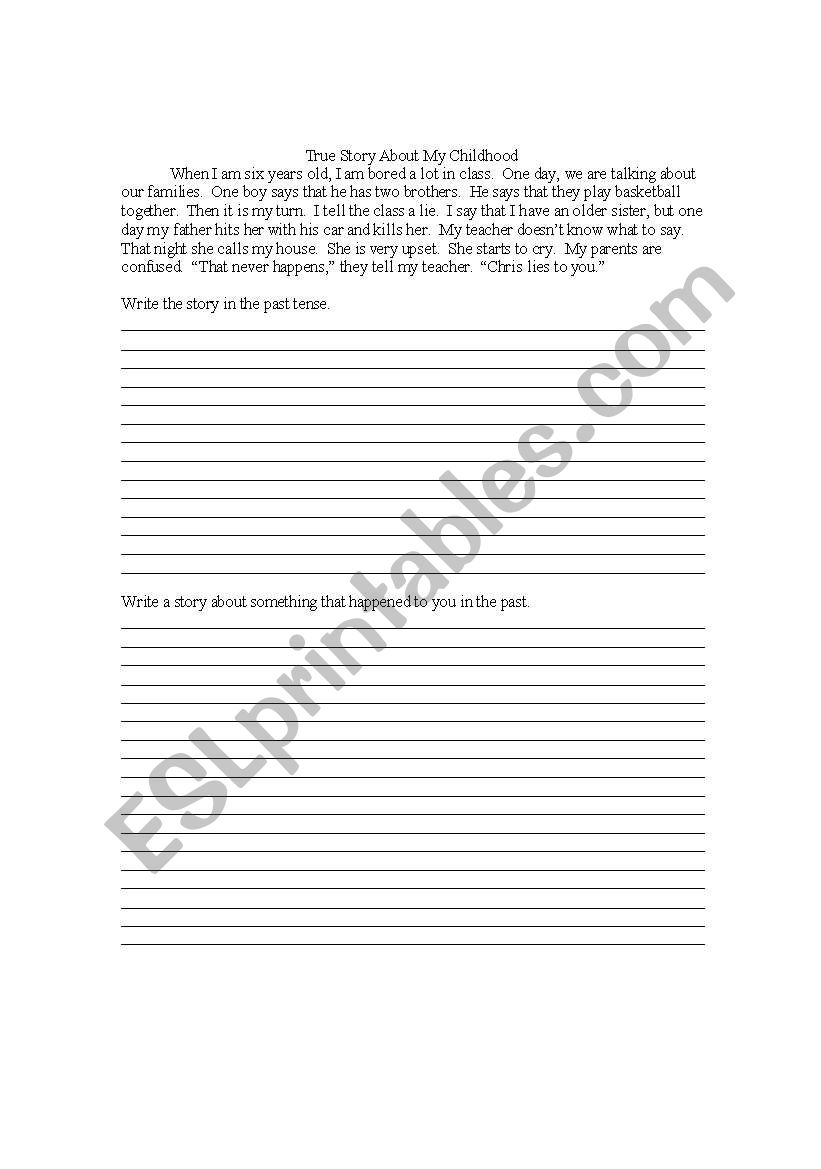 Past Simple Story worksheet