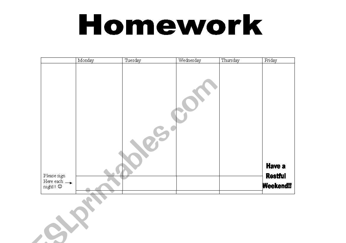 Homework Sheet worksheet