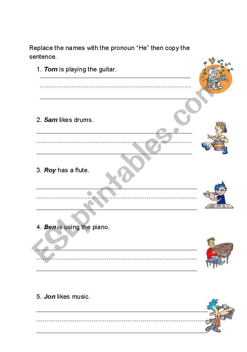 Pronoun HE worksheet