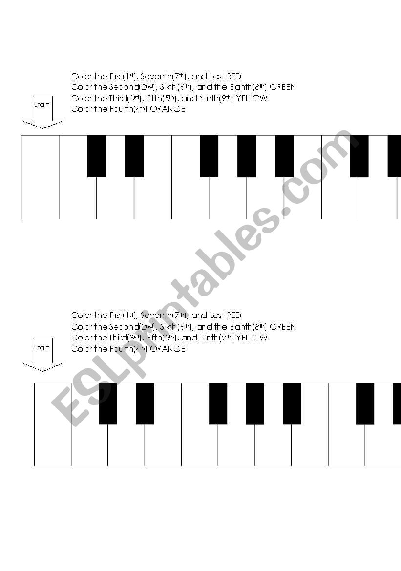 Ordinals and Color Words worksheet
