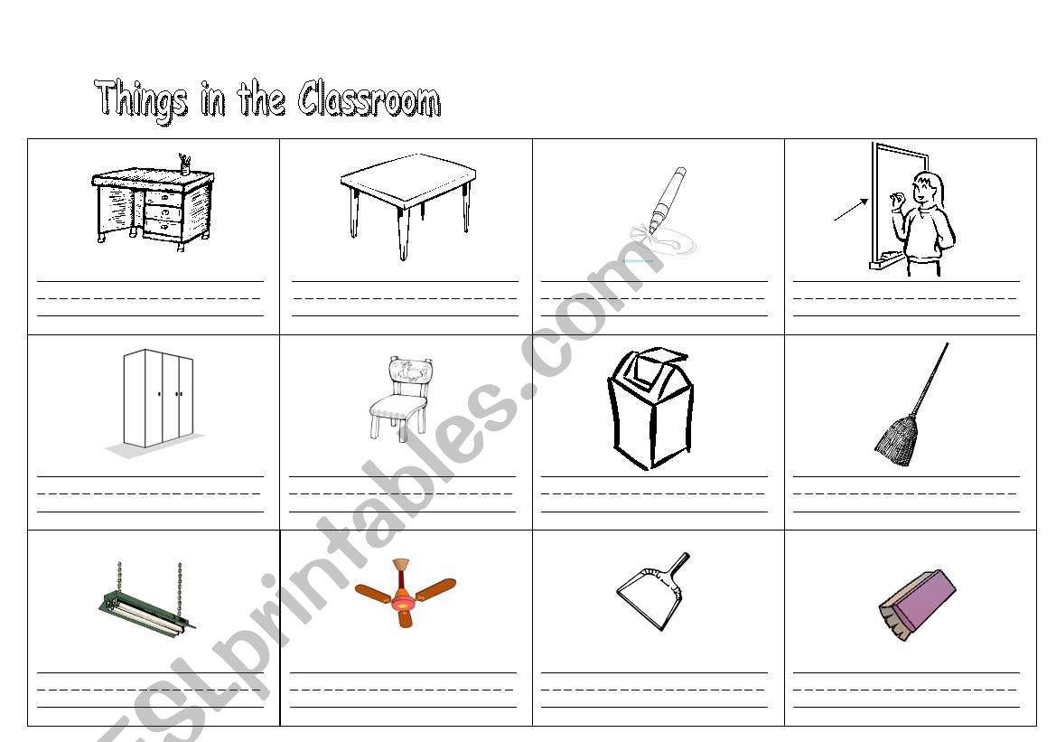 Things in the Classroom worksheet