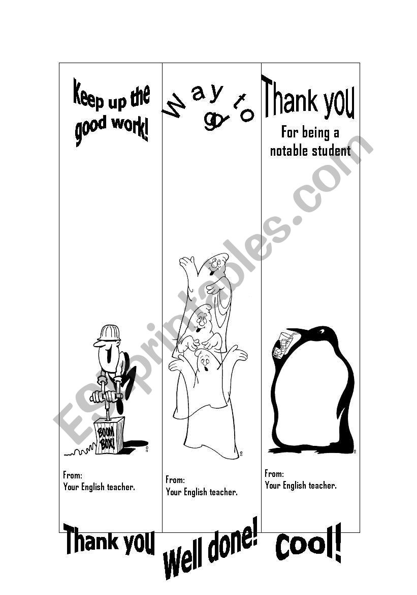 Book Marks worksheet