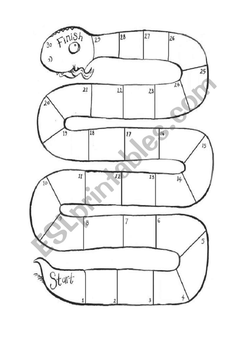 Board game worksheet