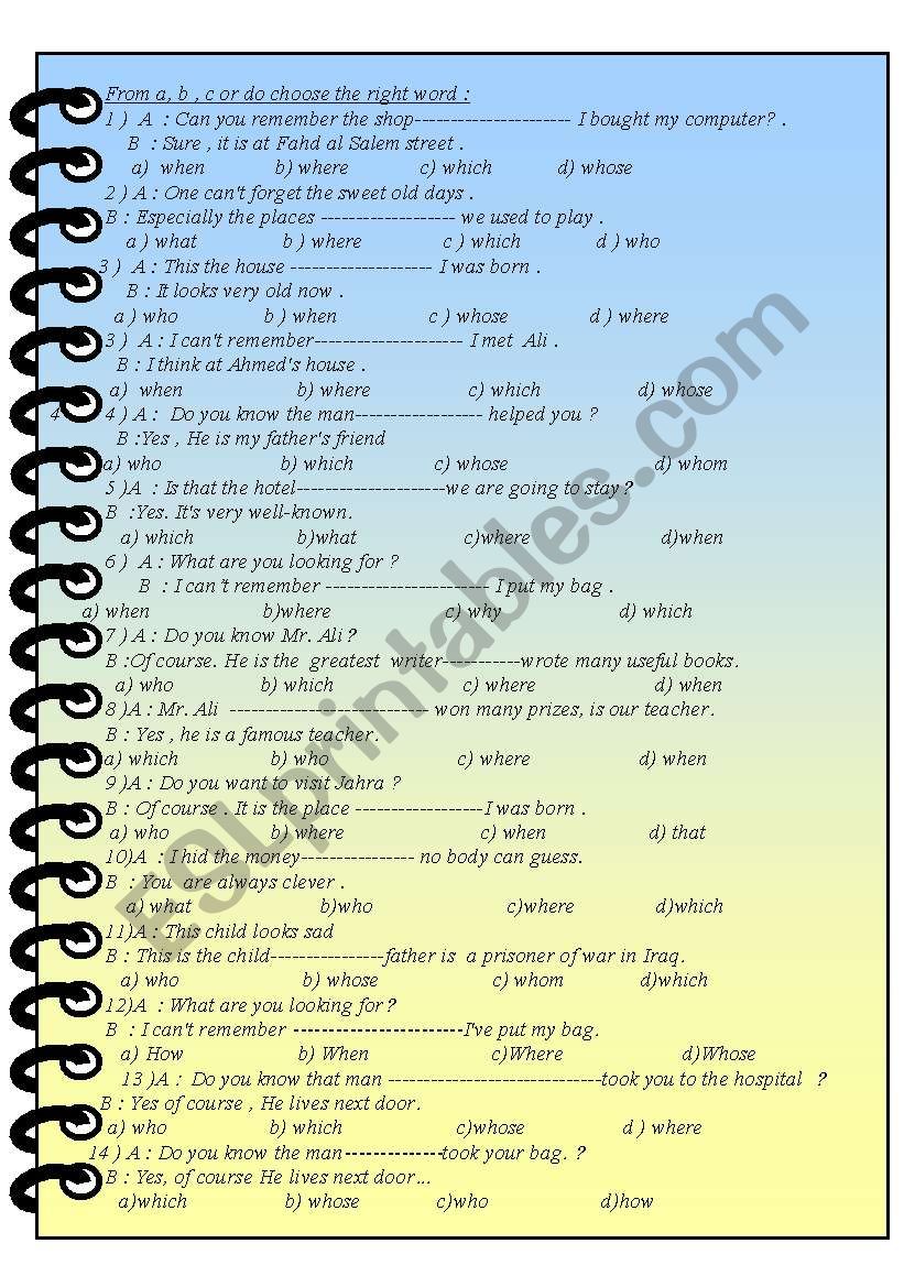 structures 5 worksheet