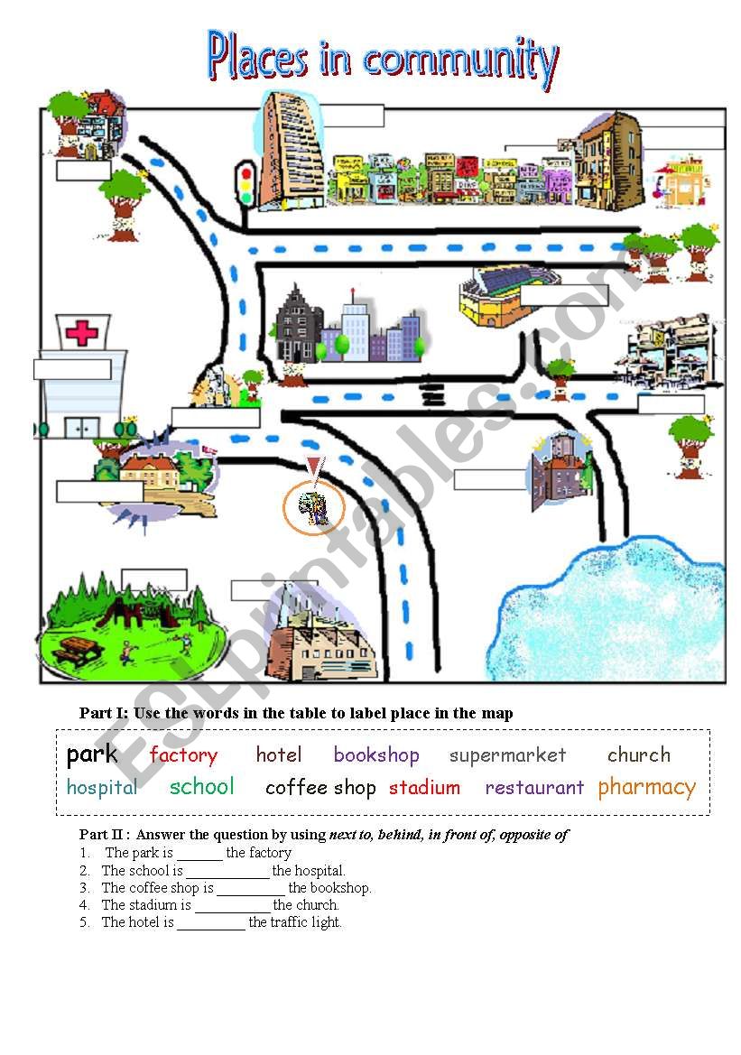 Places in my town worksheet