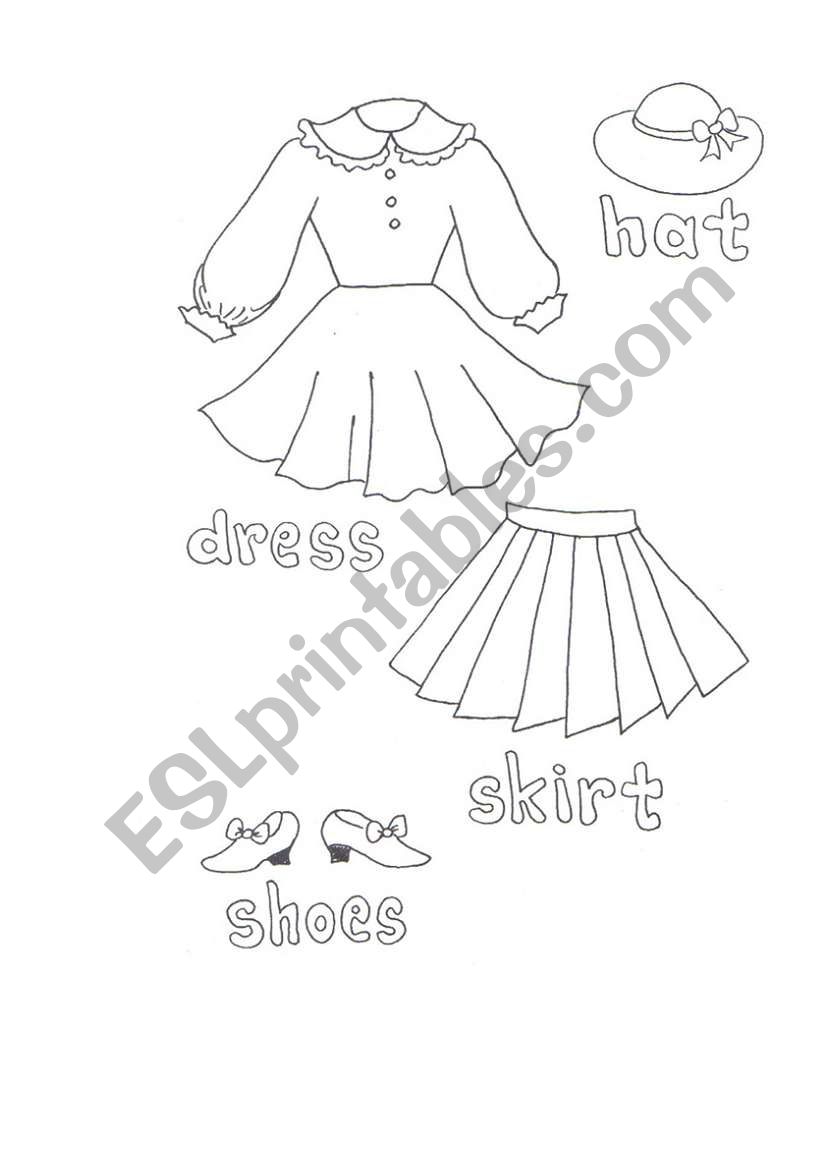clothes for girls worksheet