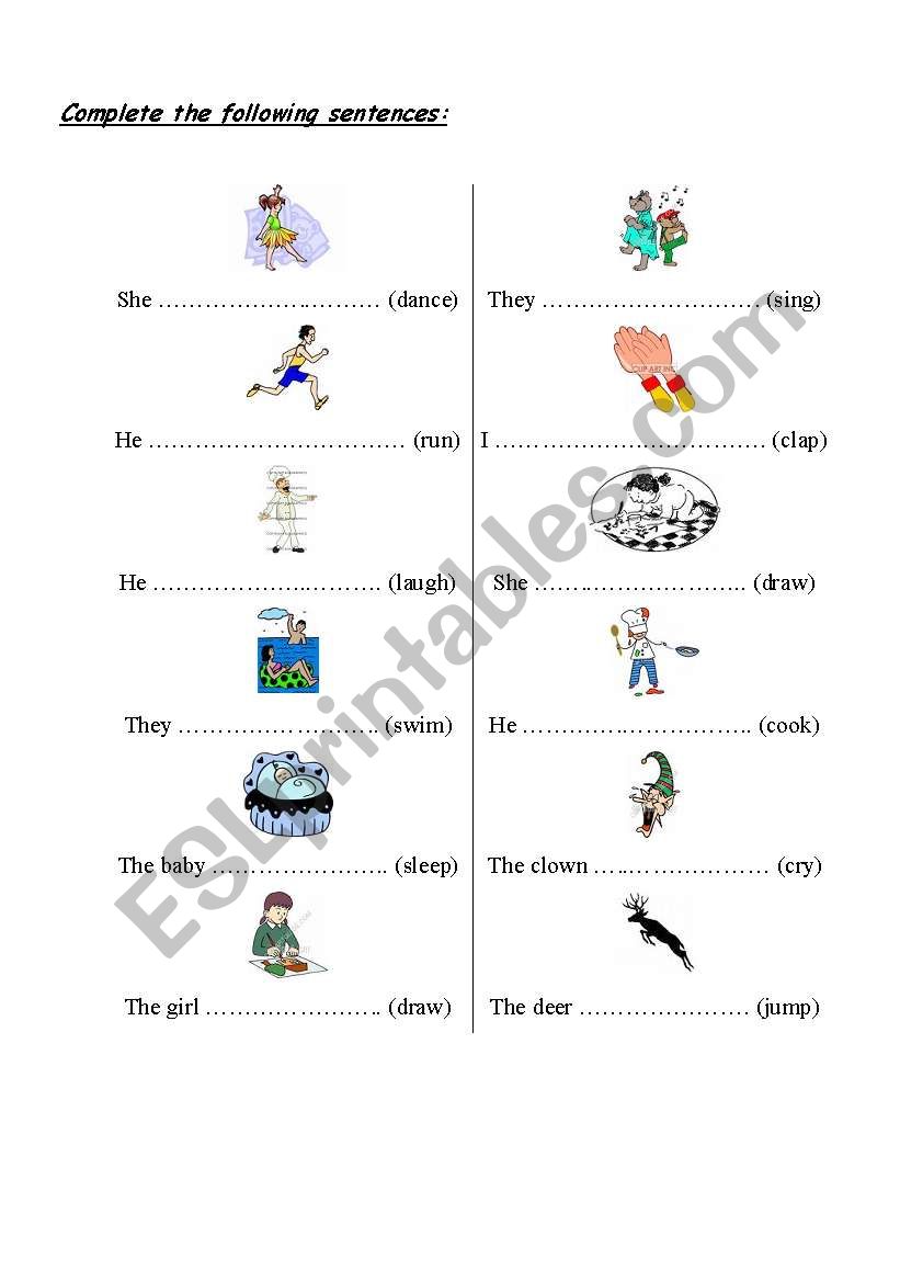 present continuous 5 worksheet