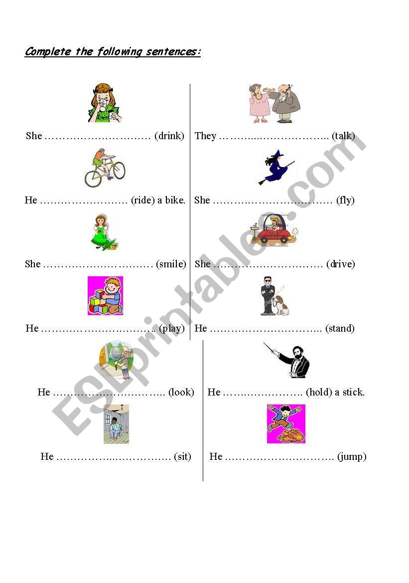 present continuous 7 worksheet